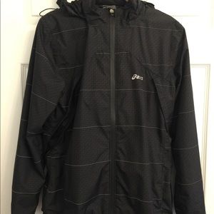 ASICS Black hooded windbreaker/warm jacket Medium